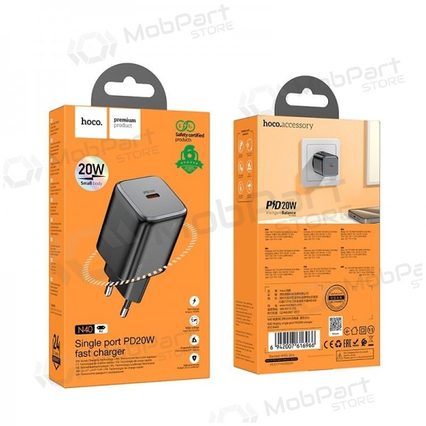 Laddare Hoco N40 USB-C PD20W svart