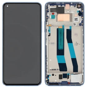 Xiaomi Mi 11 Lite 4G skärm (blå) (med ram) (original)