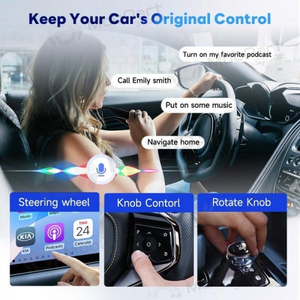 CarPlay-adapter Carlinkit HD2CP Pro trådlös Android Auto svart