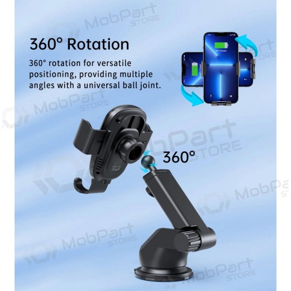 Automobilinis laikiklis-laddare Choetech T203-F 15W Gravity Car Charger Holder svart