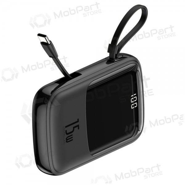 Powerbank Power Bank Baseus Q Pow With Type-C Cable 10000mAh svart PPQD-A01