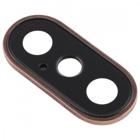 Apple iPhone XS / XS Max kamera lins (guld) (med ram)