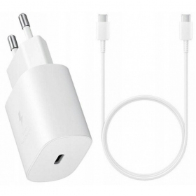 Laddare original Samsung EP-TA800NW 25W + Type-C kabel 25W vit