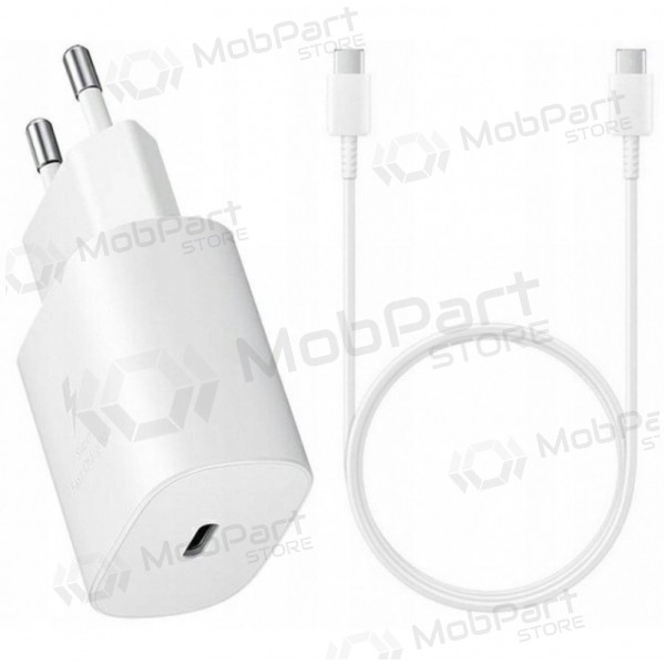 Laddare original Samsung EP-TA800NW 25W + Type-C kabel 25W vit