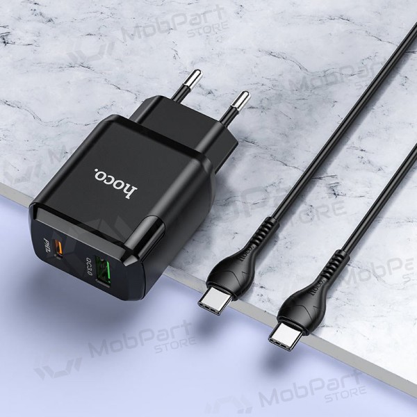 Laddare Hoco N5 USB Quick Charge 3.0 + PD 20W (3.1A) + Type-C-Type-C (svart)