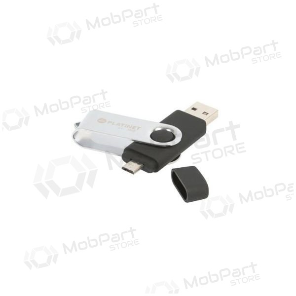 USB-minne Platinet 16GB OTG USB 2.0 + microUSB (svart)