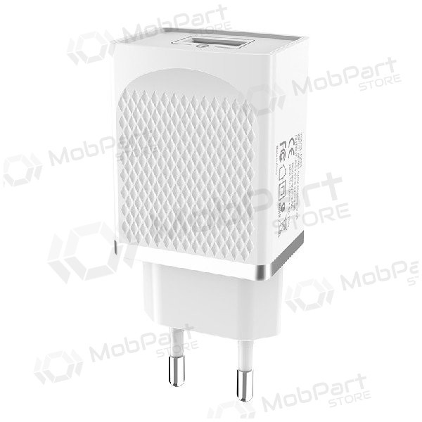 Laddare HOCO C42A Vast power QC3.0 USB 18W (3.6V-6.5V/3A, 6.6V-9V/2A, 9.1V-12V/1.5A) (vit)