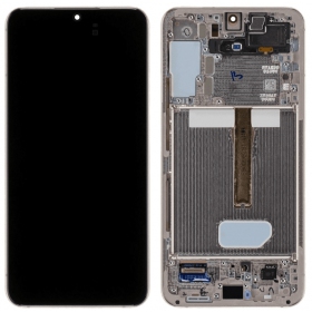 Samsung Galaxy S22+ skärm (rosa / guld) (med ram) (original)