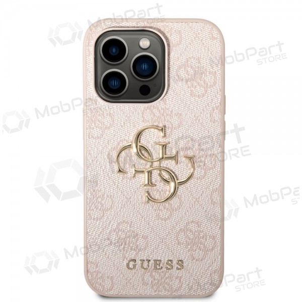 Apple iPhone 14 Pro Max fodral - Guess PU 4G Metal Logo (rosa)