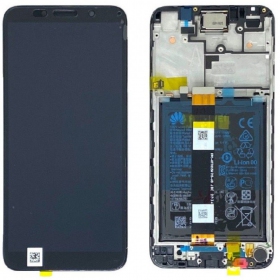 Huawei Y5p 2020 skärm (svart) (med ram och batteri) (service pack) (original)