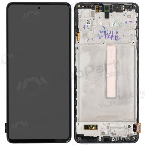 Ekranas Samsung M536 M53 5G su lietimui jautriu stikliuku och rėmeliu Black original (service pack)