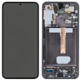 Ekranas Samsung S906 S22 Plus su lietimui jautriu stikliuku och rėmeliu Black OLED (real size)