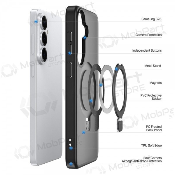 Samsung Galaxy S26+ fodral - Dux Ducis Yind Magnetic Stand (svart)