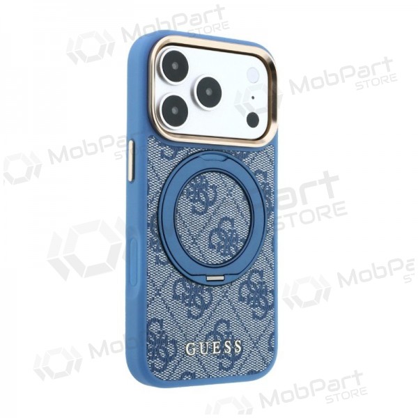 Apple iPhone 18 Pro fodral - Guess PU 4G Ring Stand MagSafe (blå)
