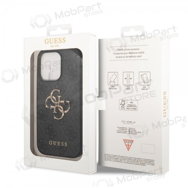 Apple iPhone 14 Pro fodral - Guess PU 4G Metal Logo (grå)