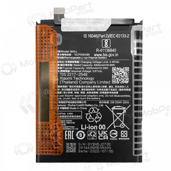 Xiaomi 12T, 12T PRO, POCO X5 5G batteri (BN5J) (original)