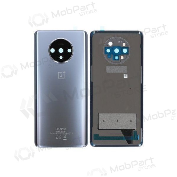 OnePlus 7T baksida / batterilucka silver (Frosted Silver) (begagnad grade C, original)