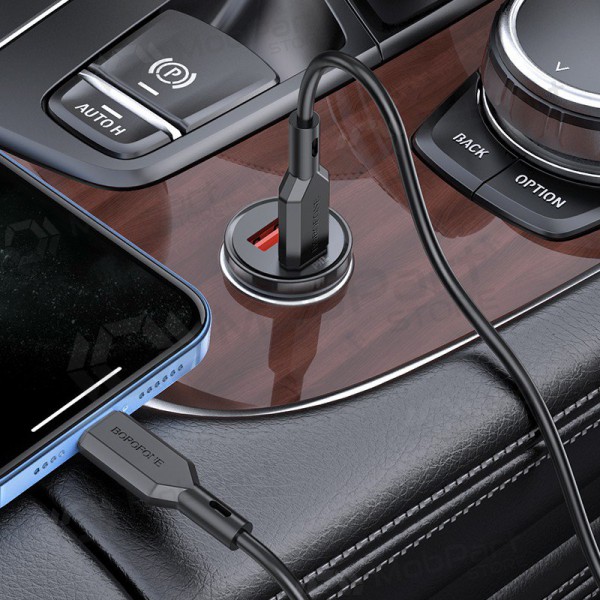 Laddare automobilinis Borofone BZ18A USB-A/Type-C PD20W+QC3.0 + Lightning (svart)