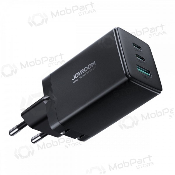 Laddare buitinis Joyroom GaN JR-TCG01 2xUSB-C/USB-A 65W + USB-C cable 1.2m svart