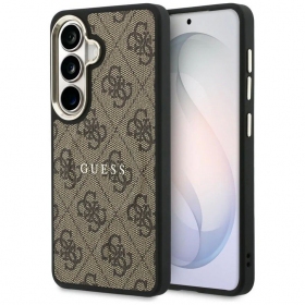 Samsung Galaxy S26 fodral - Guess PU Leather 4G Gold Frame Magnetic (brun)