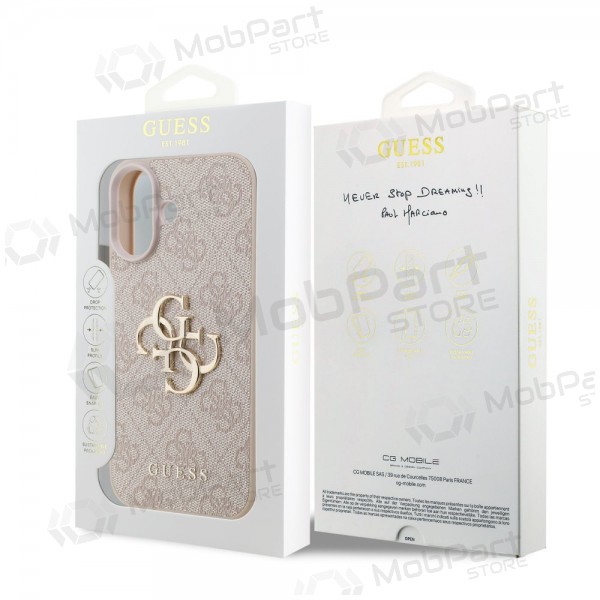Apple iPhone 17 fodral - Guess PU 4G Metal Logo (rosa)