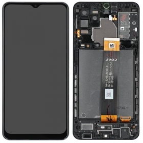 Samsung A326 Galaxy A32 5G skärm (svart) (med ram) (service pack) (original)