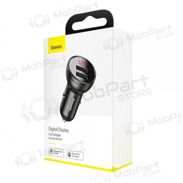 Billaddare Baseus Digital Display CCBX-0G 24 W 2x USB-A svart