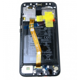 Huawei Mate 20 Lite skärm (svart) (med ram och batteri) (service pack) (original)
