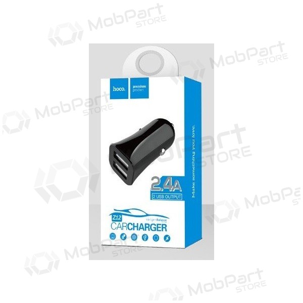 Billaddare HOCO Z12 Elite Dual USB (5V 2.4A) (svart)