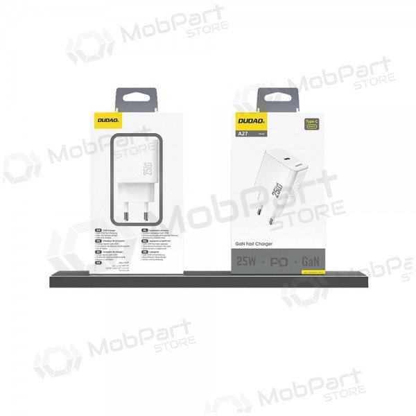 Telefonladdare Dudao A27 25 W GaN USB-C vit