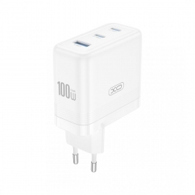 Telefonladdare XO CE35 100 W 2x USB-C + USB-A vit