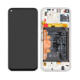 Huawei P40 Lite skärm (Breathing Crystal) (med ram och batteri) (service pack) (original)