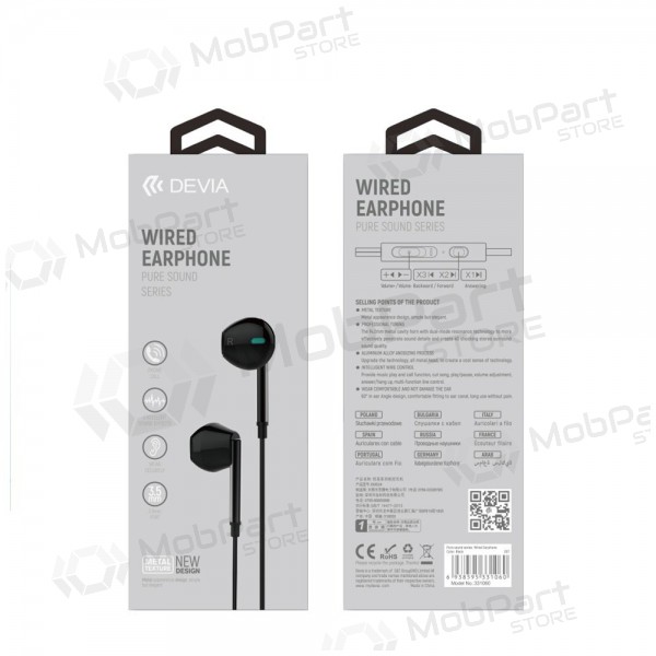 Headset Devia Pure Sound 3,5mm (svart)