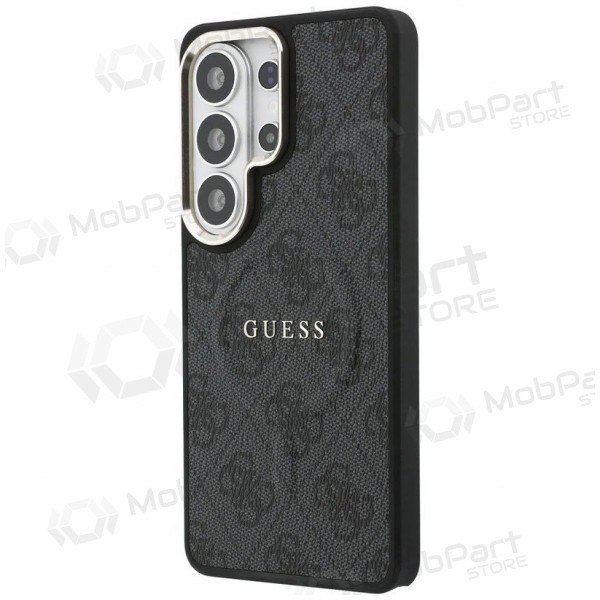 Samsung Galaxy S26 Ultra fodral - Guess PU Leather 4G Gold Frame Magnetic (svart)