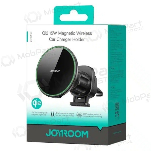 Automobilinis laikiklis-laddare Joyroom JR-ZS412 Qi2 MagSafe 15W svart