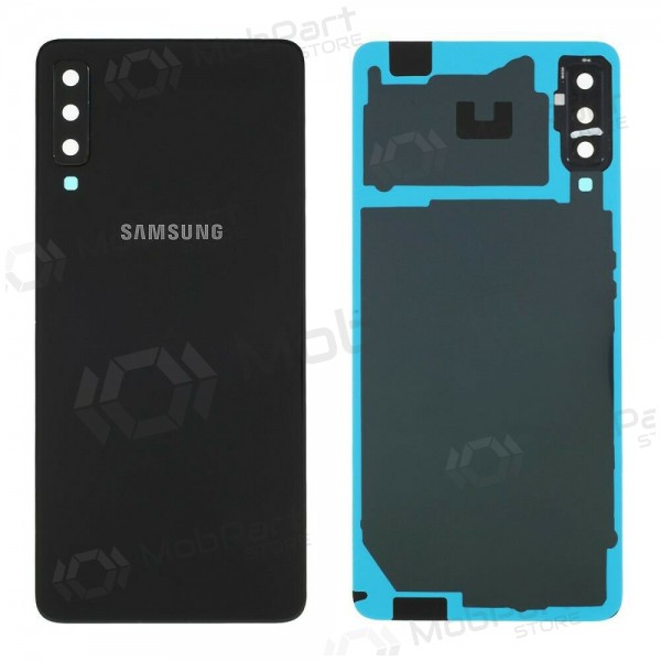 Samsung A750 Galaxy A7 (2018) baksida / batterilucka (svart) (begagnad grade A, original)