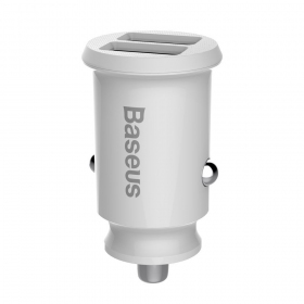 Laddare automobilinis Baseus Grain (3.1A) x 2 USB CCALL-ML02 (vit)