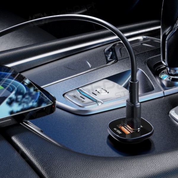 Laddare automobilinis Acefast B1 Mini 38W USB-C+USB-A svart