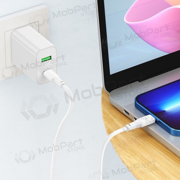 Lightning-kabel Hoco X93 USB-C till Lightning 2 m PD 20 W vit
