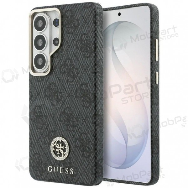 Samsung Galaxy S26 Ultra fodral - Guess PU Leather 4G Strass Logo Gold Frame Magnetic (svart)