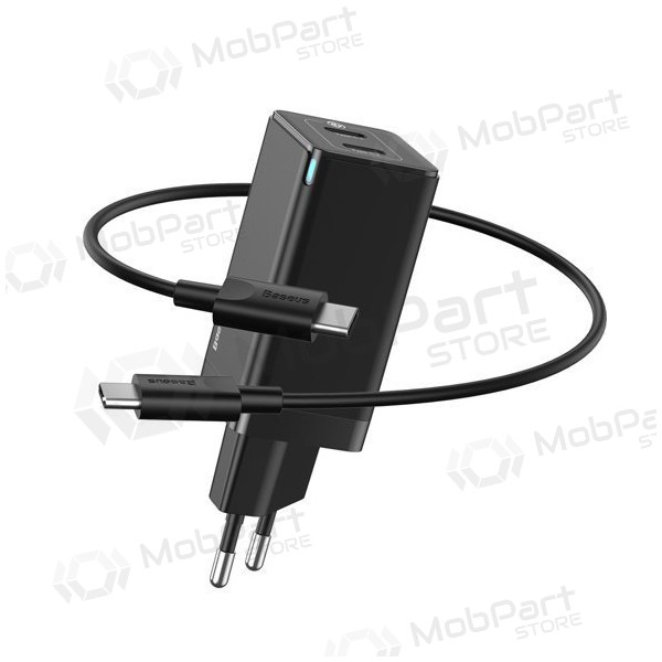 Laddare Baseus GaN 45w (20V/3A) + Type-C kabel (MacBook) (svart)