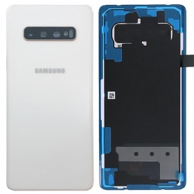 Samsung G975 Galaxy S10 Plus baksida / batterilucka vit (Ceramic White) (begagnad grade B, original)