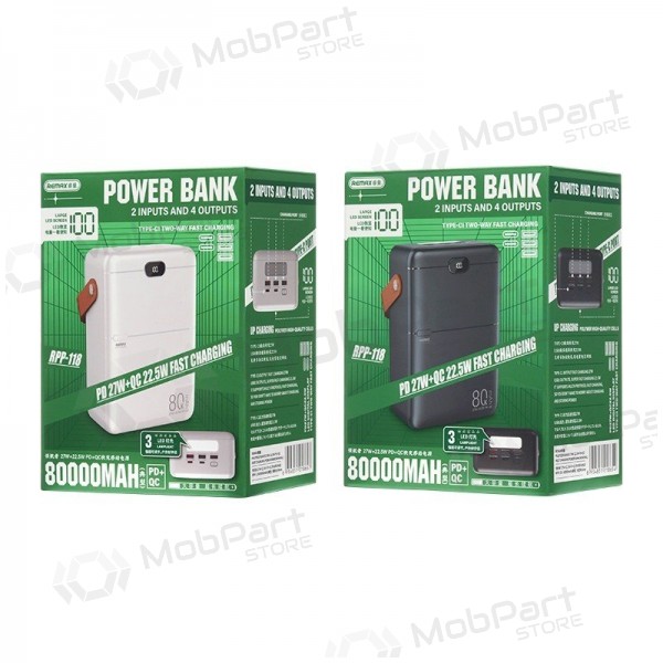 Powerbank Power Bank Remax RPP-118 22.5W 80000mAh svart