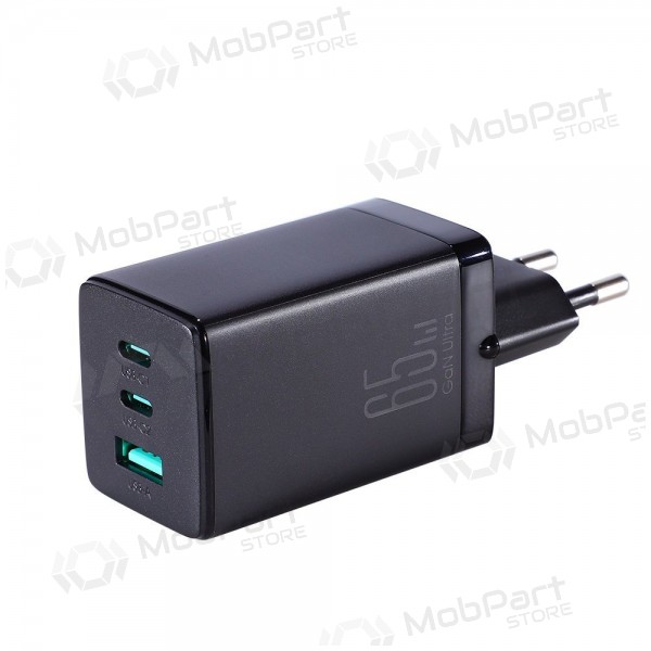 Laddare buitinis Joyroom GaN JR-TCG01 2xUSB-C/USB-A 65W + USB-C cable 1.2m svart
