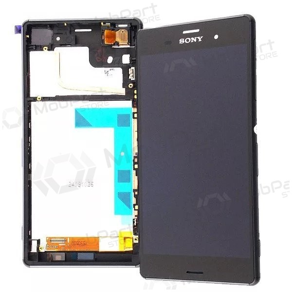 Sony D6603 Xperia Z3 skärm (svart) (med ram) (begagnad grade C, original)