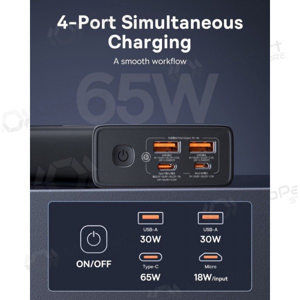 Powerbank Power Bank Baseus StarLord 65W 20000mAh svart P10022906113-00