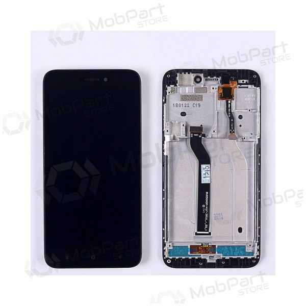 Xiaomi Redmi 5A skärm (svart) (med ram)