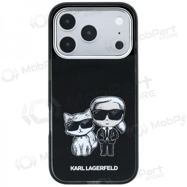 Apple iPhone 18 Pro fodral - Karl Lagerfeld PU Semi Wrap Smooth Sketch Bodies MagSafe (svart)