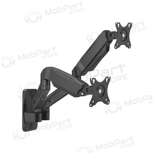 Dviejų 17”-32” monitorių spyruoklinis sieninis laikiklis, svart