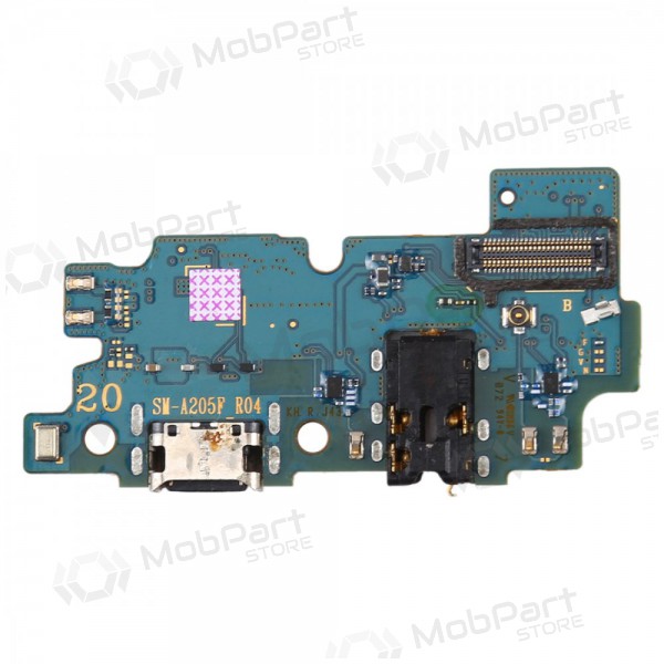 Samsung A205 Galaxy A20 2019 laddarkontakt och mikrofon med flex (service pack) (original)